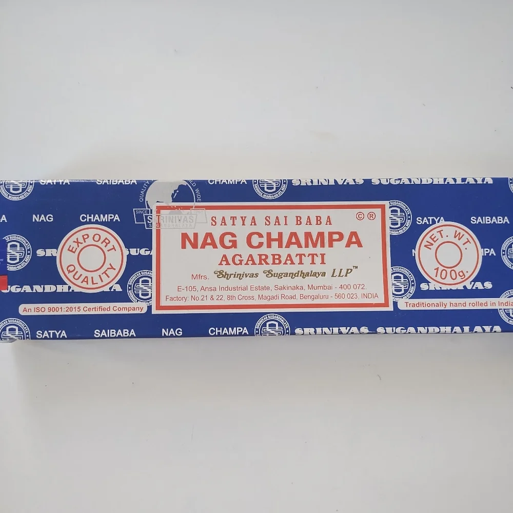 Satya Sai Baba Nag Champa Agarbatt India Insence 100g